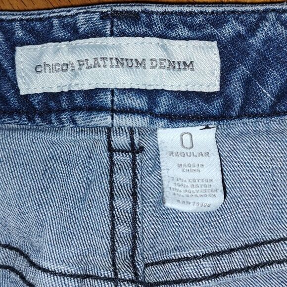 Chico's Platinum Denim wide leg jeans   Chico's Sz 0 ( Sz 4) - Picture 6 of 6